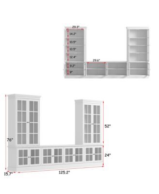   display cabinet, 12 doors, tempered glass High quality luxury white multifunctional TV cabinet