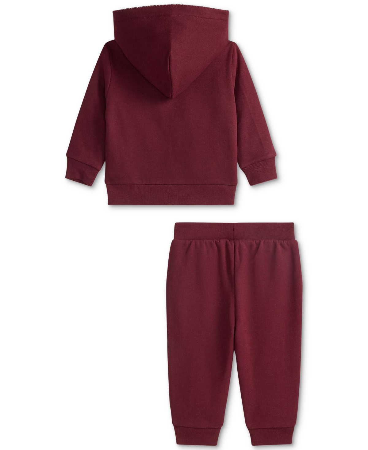 Polo Ralph Lauren Baby Girls Fleece Hoodie & Pant Set In Burgundy