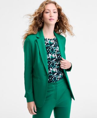 Women's Compression Notch-Collar Single Button Blazer, Created for Macy's