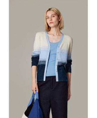 Women's Lurex Wool Cardigan | Metallic Button Up V Neck Sweater | Ultra Soft Ribbed Shimmer Knit | Machine Washable Cardigan Sweaters