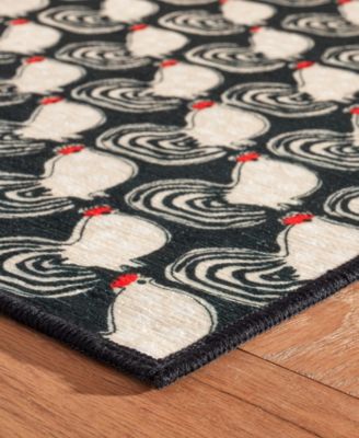 Cock-a-doodle-doo Machine Washable DA2169 2'x3' Area Rug