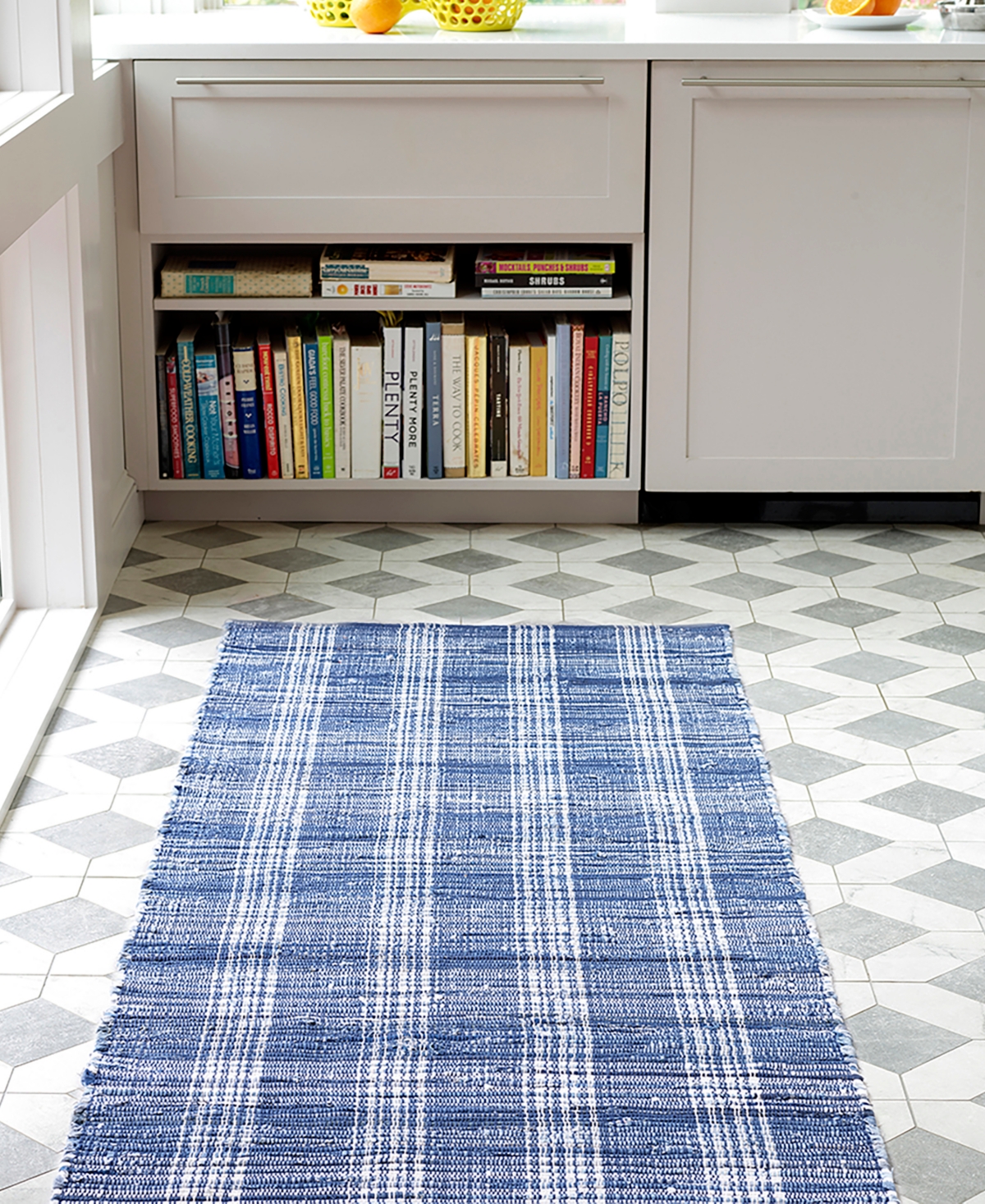 Dash And Albert Rugs By Annie Selke Denim Plaid Da515 5'x8' Area Rug In Blue
