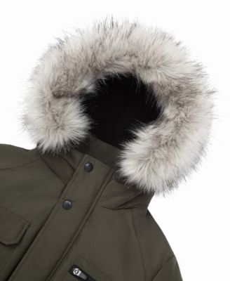Little and Big Boys' Parka Jacket with Removable Trim