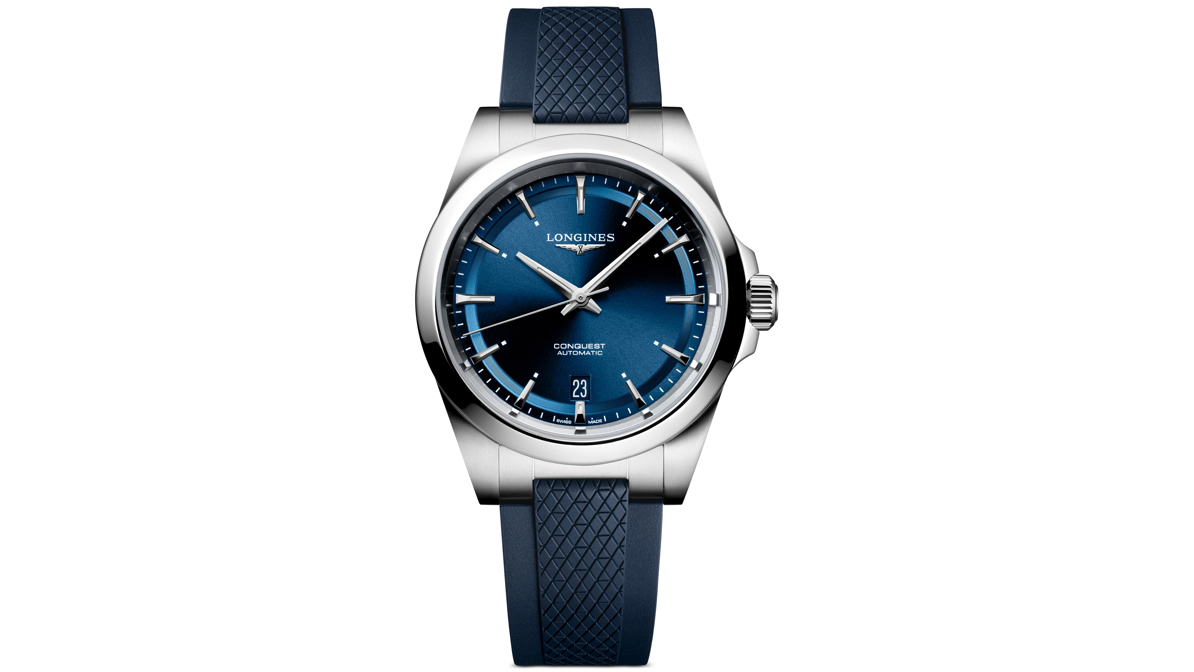 Longines Men's Conquest Automatic Blue Rubber Watch 38mm