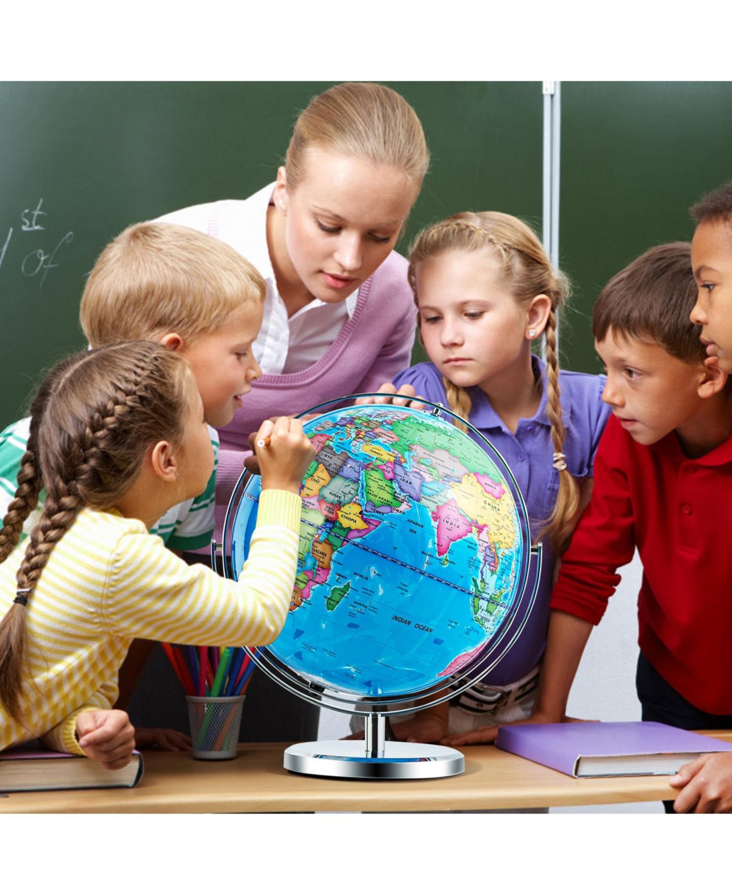 Детская игрушка Mecale 13" Illuminated 720° Rotating Geography Globe, Ages 5+, цвет: Синий — фото 8