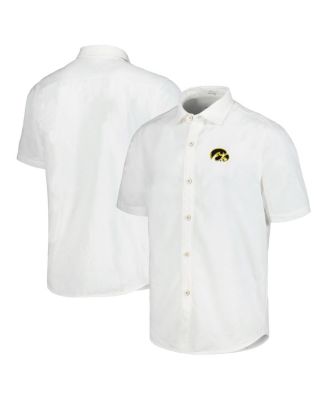 Tommy Bahama - Men's White Iowa Hawkeyes Coconut Point Palm Vista IslandZone Camp Button-Up Shirt