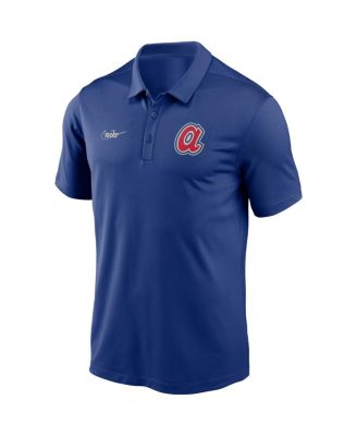 Men's Royal Atlanta Braves Cooperstown Collection Logo Franchise Performance Polo Shirt