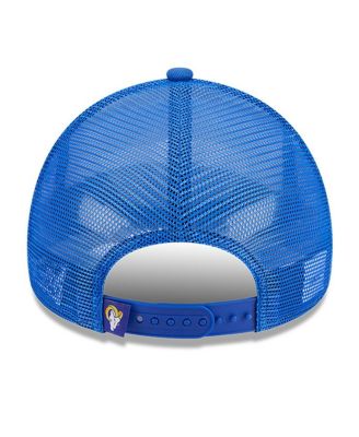 Men's White/Royal Los Angeles Rams Stacked A-Frame Trucker 9FORTY Adjustable Hat