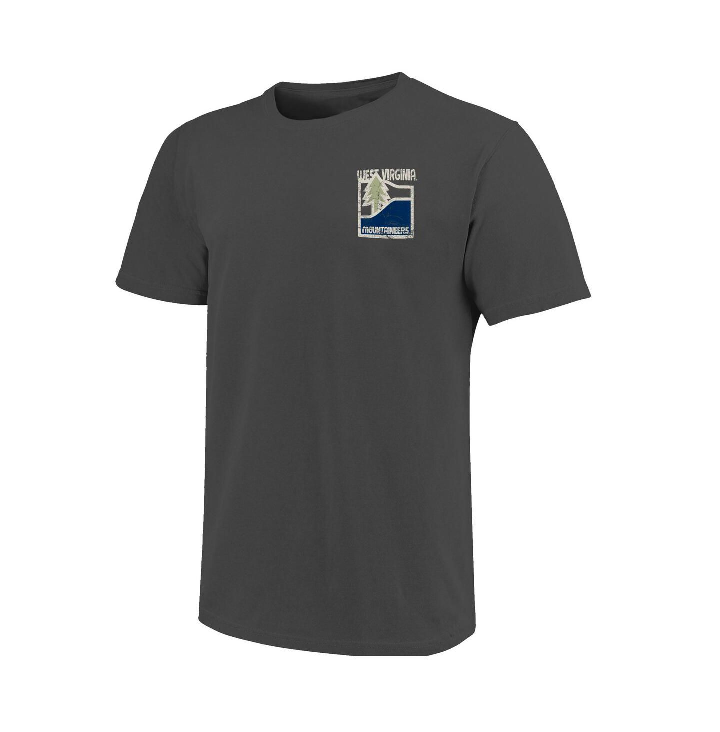 Мужская футболка Image One Graphite West Virginia Mountaineers Comfort Colors Minimal Vista Distressed Graphics — фото 2