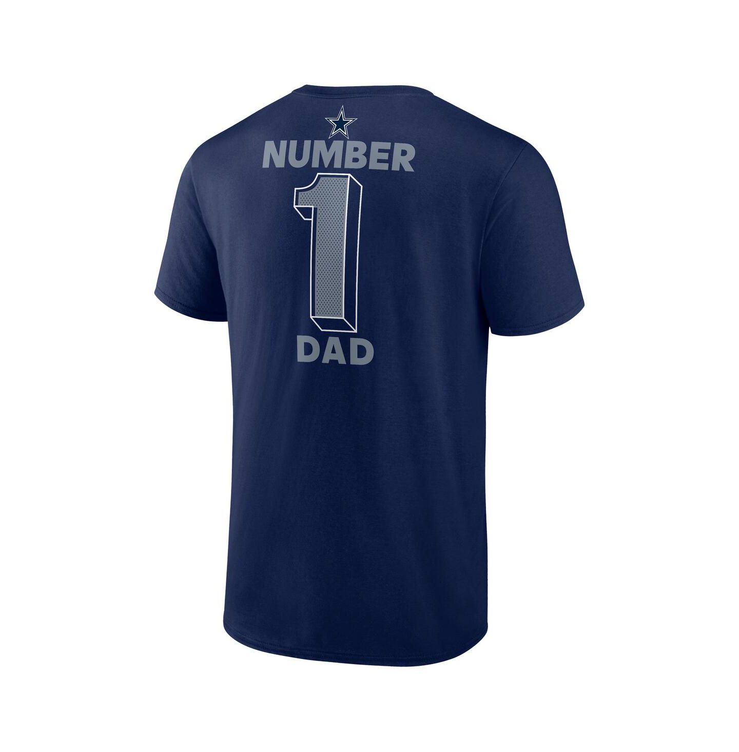 Мужская футболка Fanatics Navy Chicago Bears Big & Tall Number One Dad, цвет: Тёмно-синий, вариант 1 — фото 3