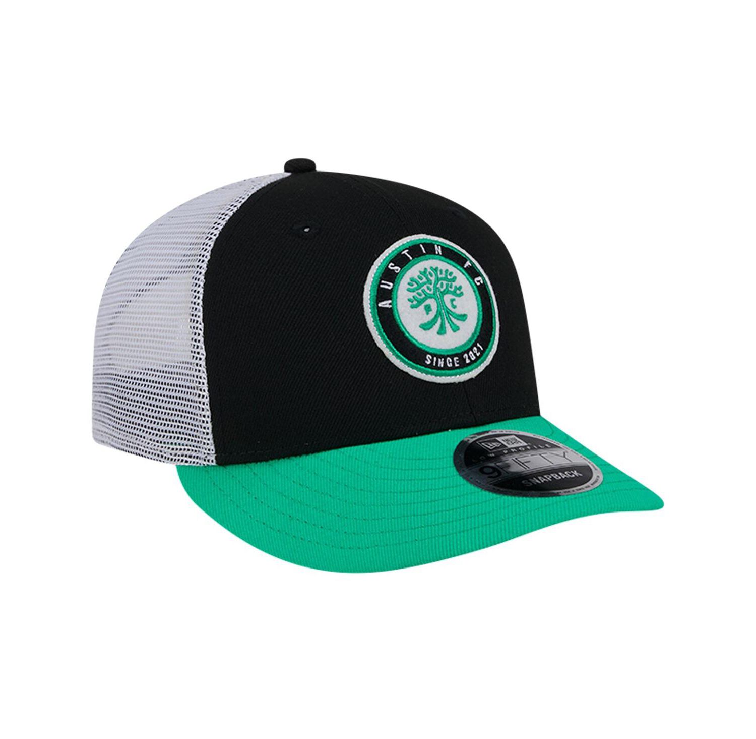 Men's Black Austin FC Throwback Trucker Low Profile 9FIFTY Snapback Hat
