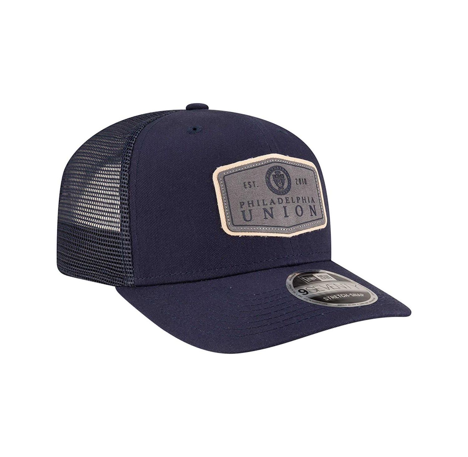 Men's Navy Philadelphia Union Labeled 9SEVENTY Trucker Stretch-Snap Adjustable Hat