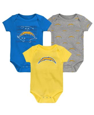 Outerstuff - Baby Boys and Girls 3-Pack Los Angeles Chargers Team Starter Bodysuit Set