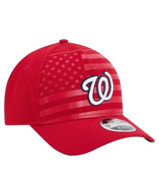 Men's Red Washington Nationals American Flag 9FORTY M-Crown A-Frame Adjustable Hat