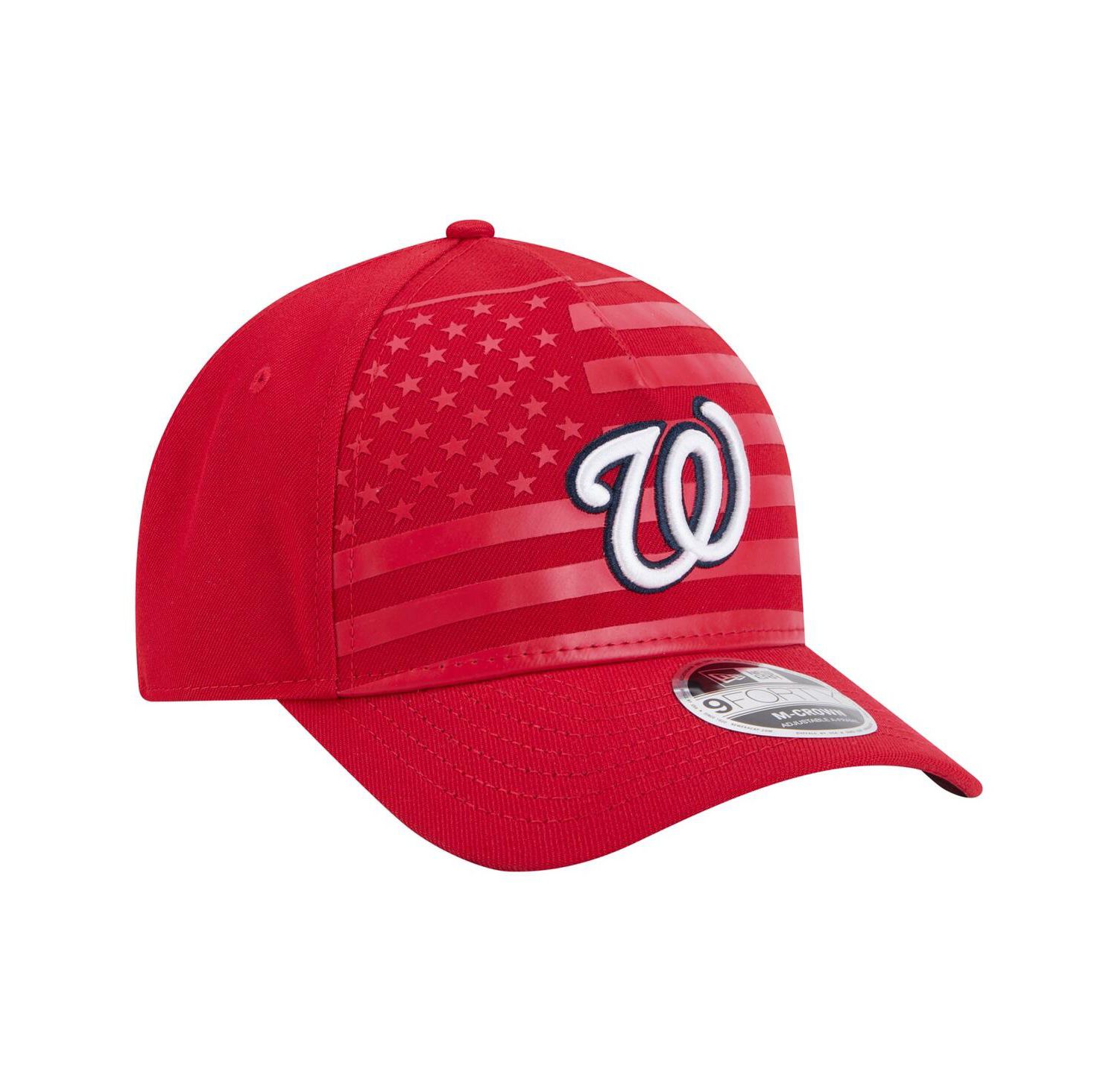 Men's Red Washington Nationals American Flag 9FORTY M-Crown A-Frame Adjustable Hat