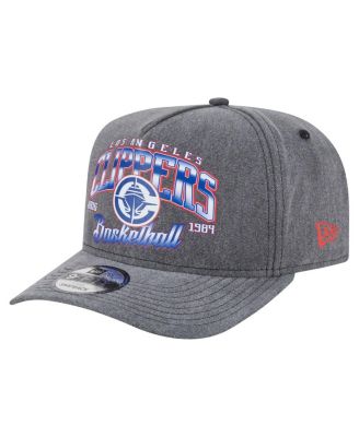 New Era - Men's Charcoal LA Clippers Throwback Washed Pre-Curved 9FIFTY Snapback Hat