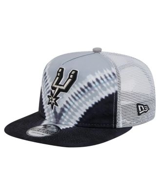 New Era - Men's Black/Silver San Antonio Spurs Throwback Dye Golfer Snapback Hat