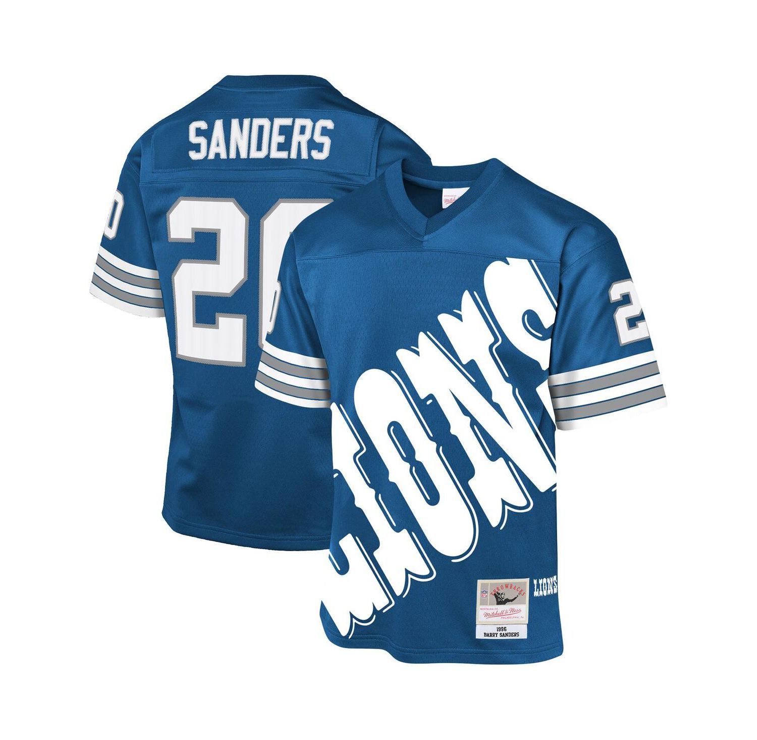 Big Boys and Girls Barry Sanders Blue Detroit Lions 1996 Throwback Fashion Jersey