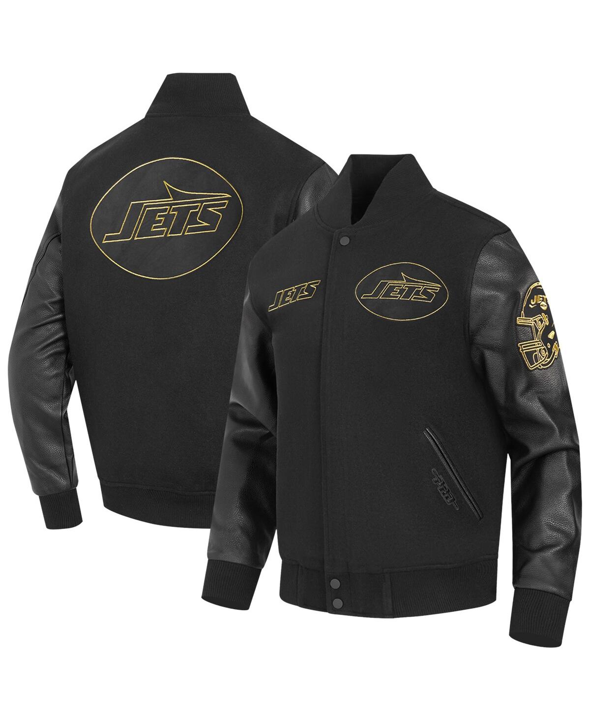Men's Black New York Jets Full-Zip Varsity Jacket - Black
