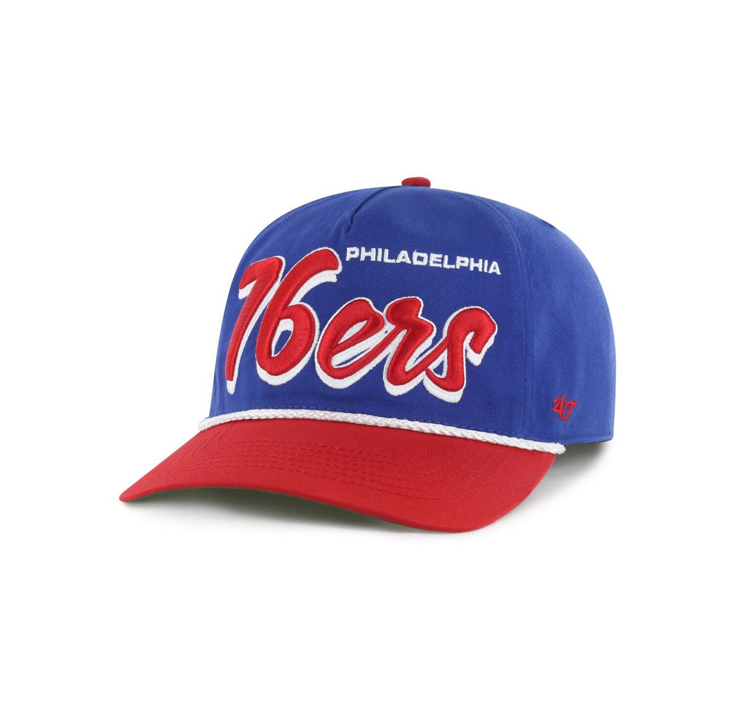 Men's Royal/Red Philadelphia 76ers Drop Shadow Rope Hitch Adjustable Hat