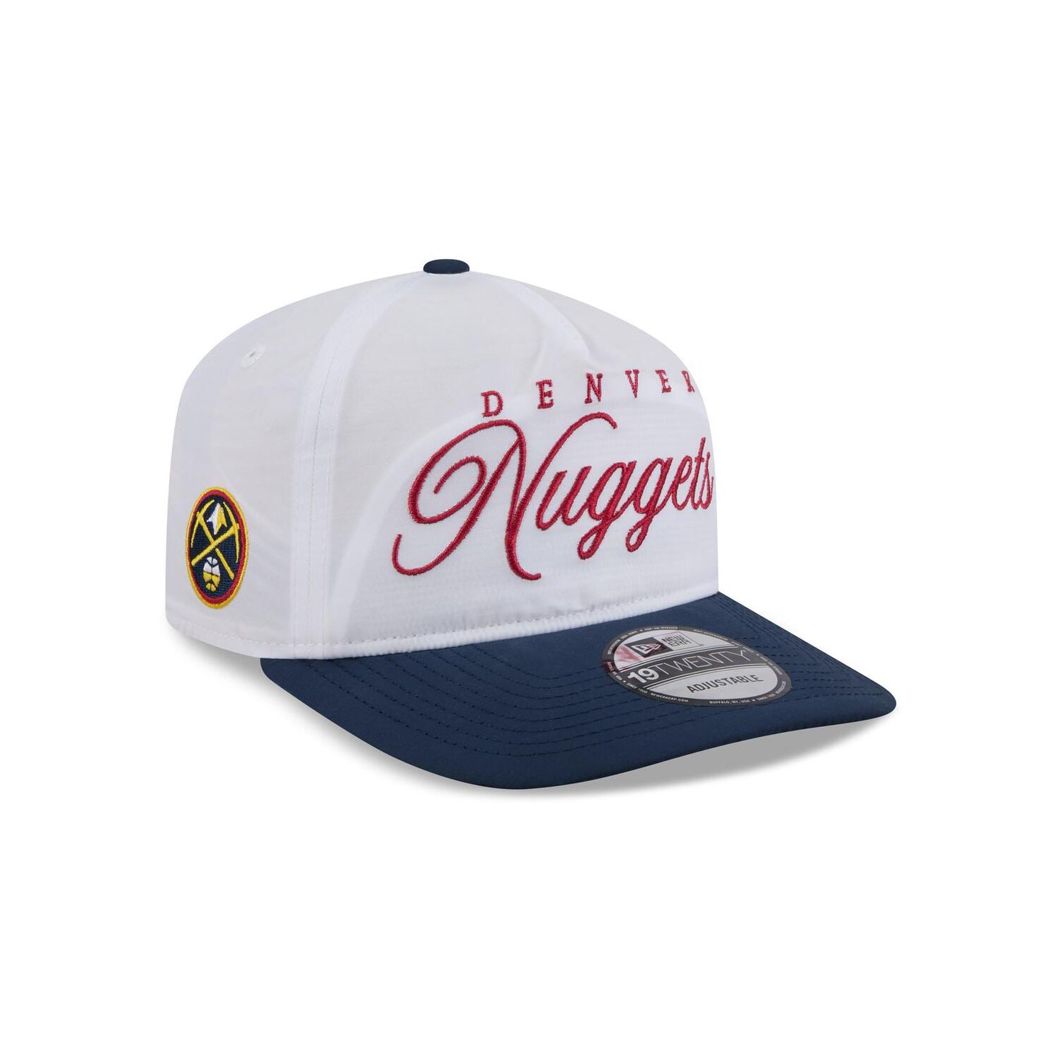 Men's White/Navy Denver Nuggets 2025 NBA Draft On-Stage Nylon 19TWENTY Adjustable Hat