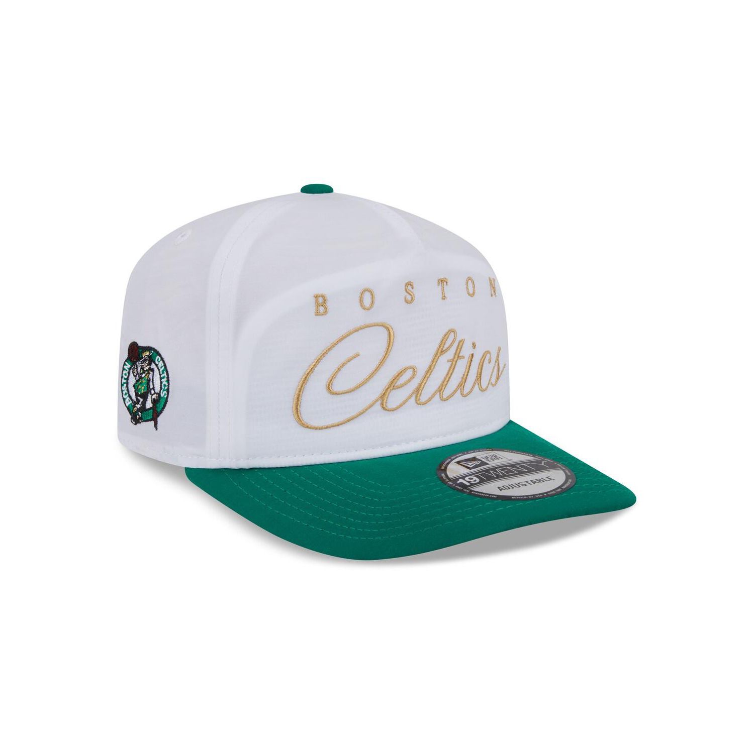 Men's White/Kelly Green Boston Celtics 2025 NBA Draft On-Stage Nylon 19TWENTY Adjustable Hat