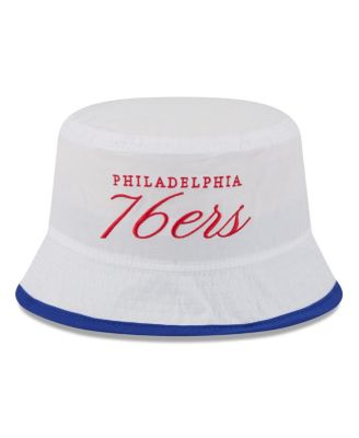 Men's White/Royal Philadelphia 76ers 2025 NBA Draft Nylon Bucket Hat