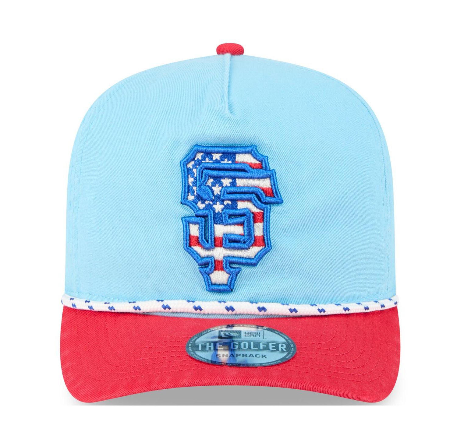 Men's Light Blue/Red San Francisco Giants 2025 Fourth of July Golfer Snapback Hat