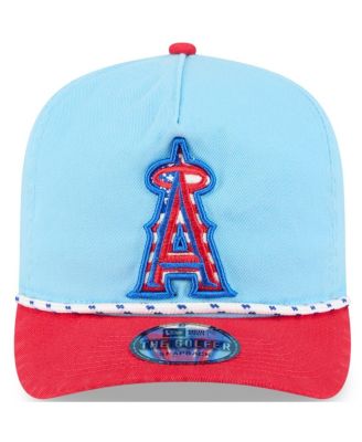 Men's Light Blue/Red Los Angeles Angels 2025 Fourth of July Golfer Snapback Hat