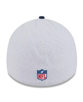 Men's White/College Navy Seattle Seahawks 2025 NFL Training Camp 39THIRTY Flex Hat