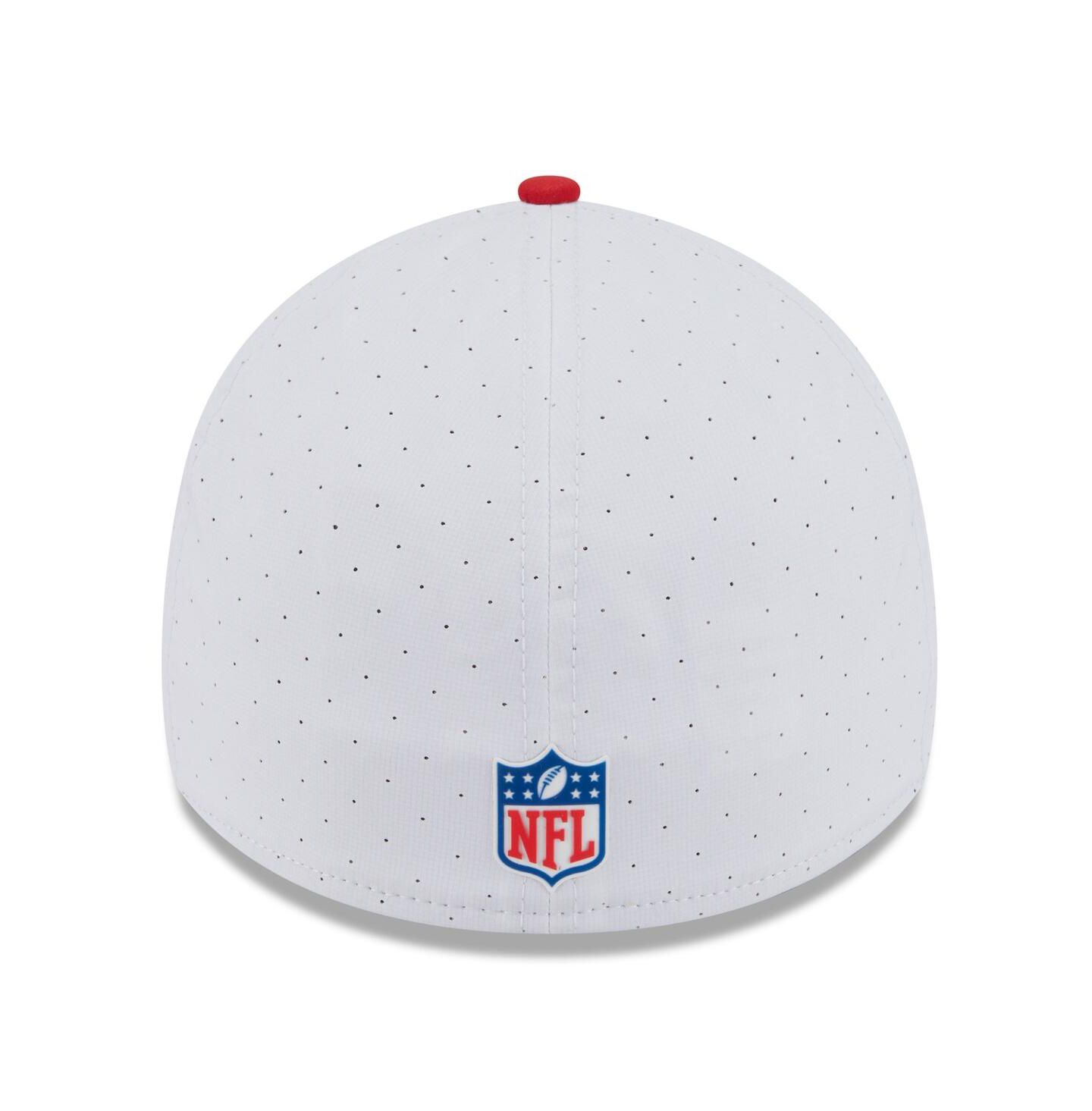 Мужская кепка New Era White/Red Kansas City Chiefs 2025 NFL Training Camp 39THIRTY Flex Hat — фото 4