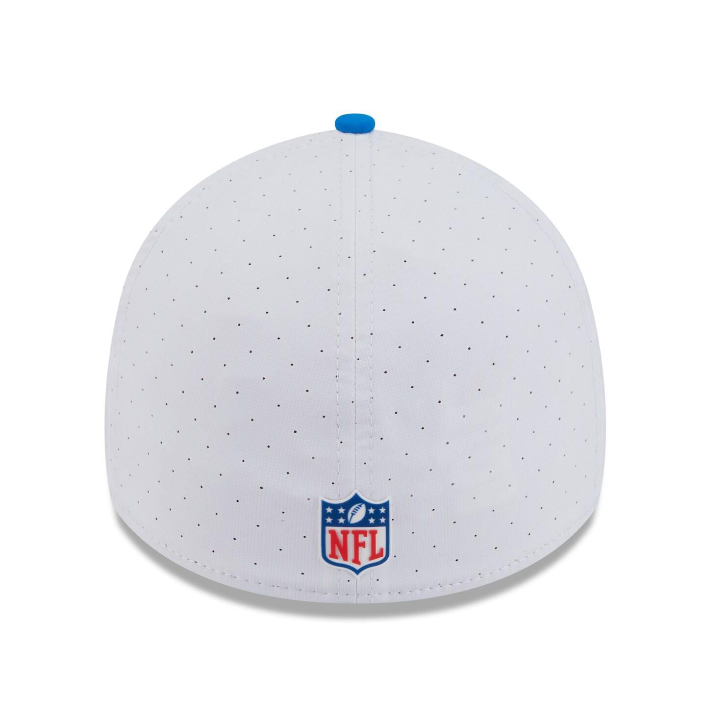 Мужская кепка New Era White/Blue Detroit Lions 2025 NFL Training Camp 39THIRTY Flex Hat — фото 4