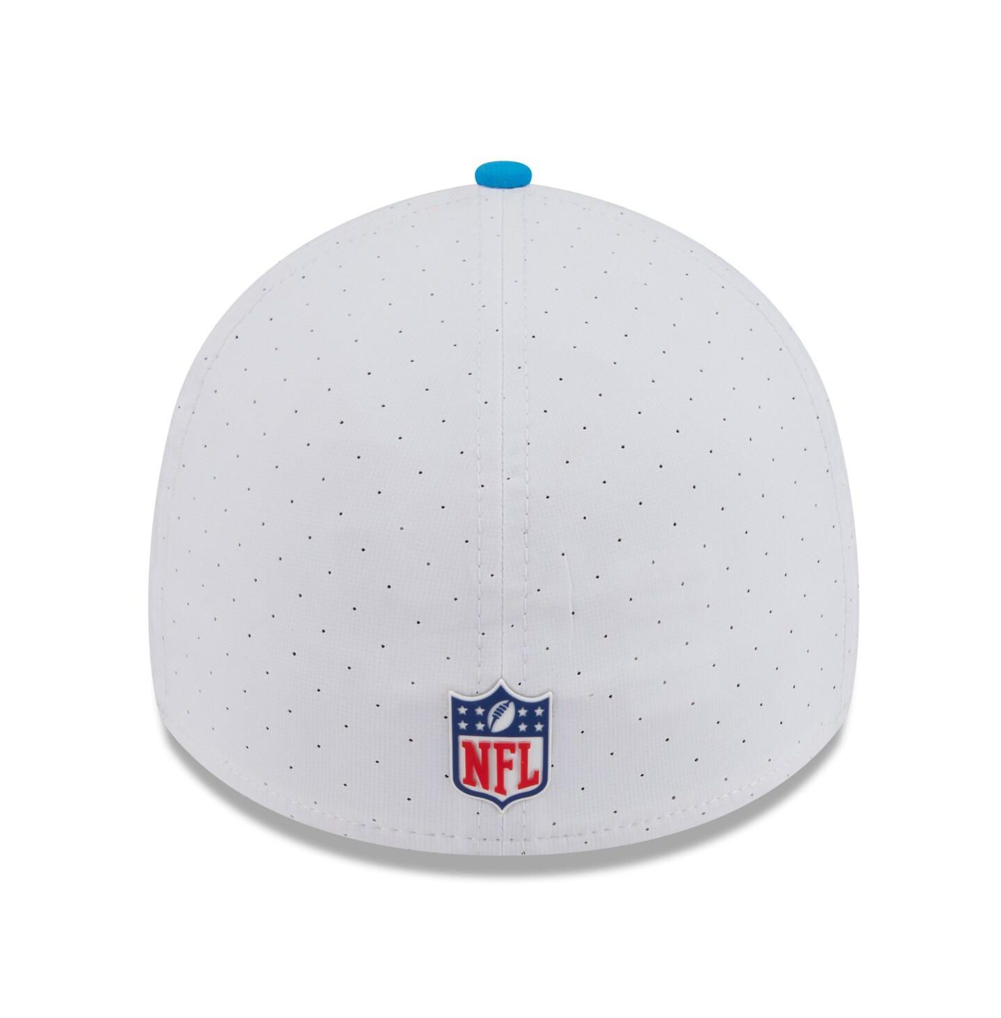 Мужская кепка New Era White/Blue Carolina Panthers 2025 NFL Training Camp 39THIRTY Flex Hat — фото 4