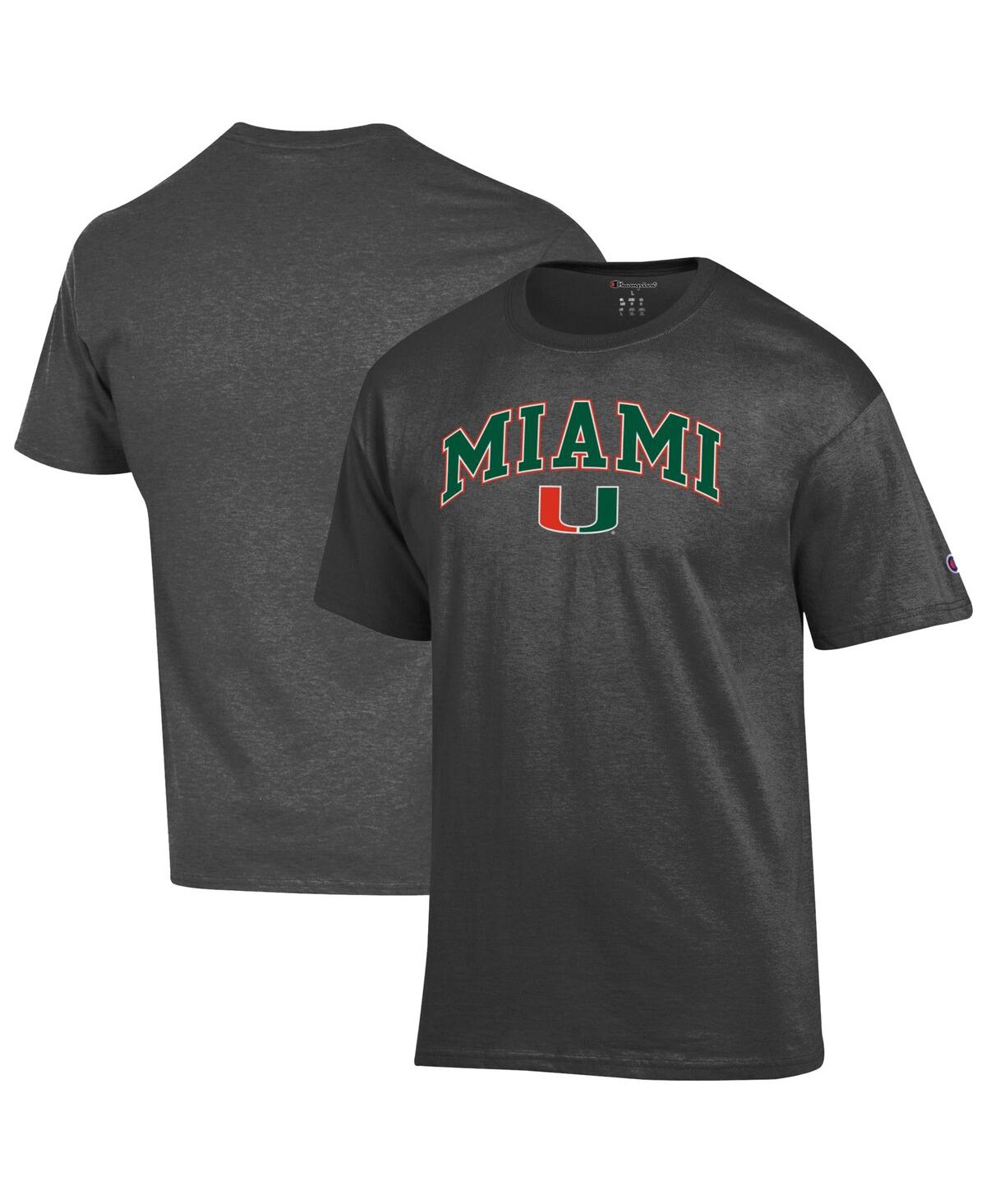 Men'sÂ Charcoal Miami Hurricanes Arch Over Logo T-Shirt - Charcoal