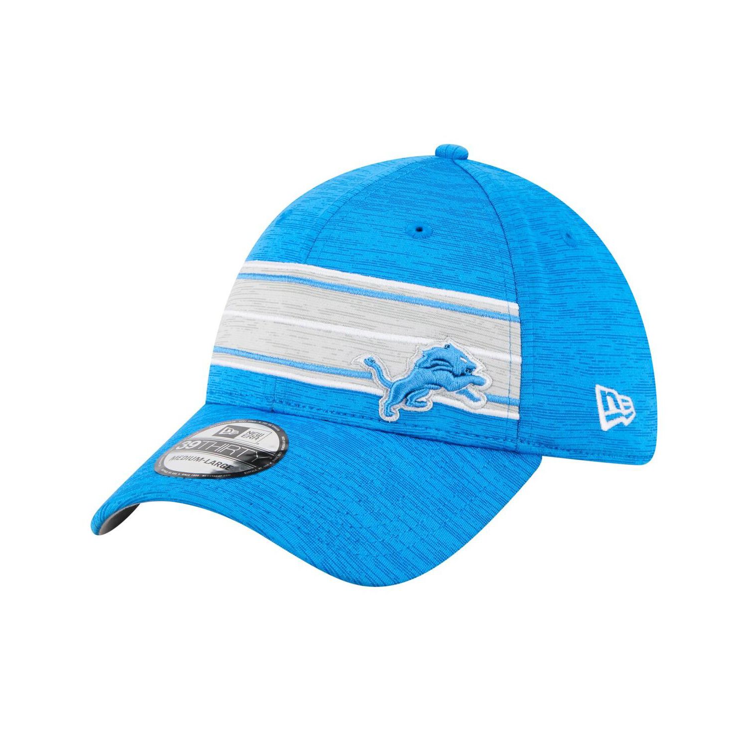 Men's Blue Detroit Lions Stripes 39THIRTY Flex Hat
