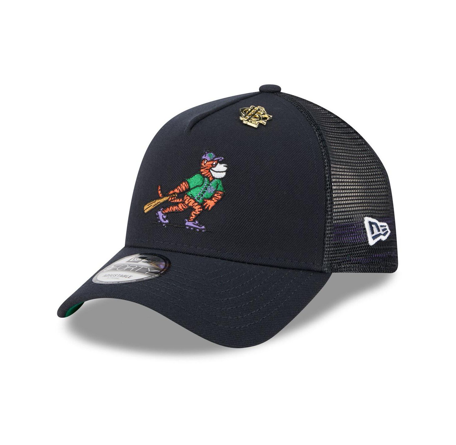 Men's Navy Detroit Tigers 2025 Big League Chew A-Frame 9FORTY Adjustable Trucker Hat