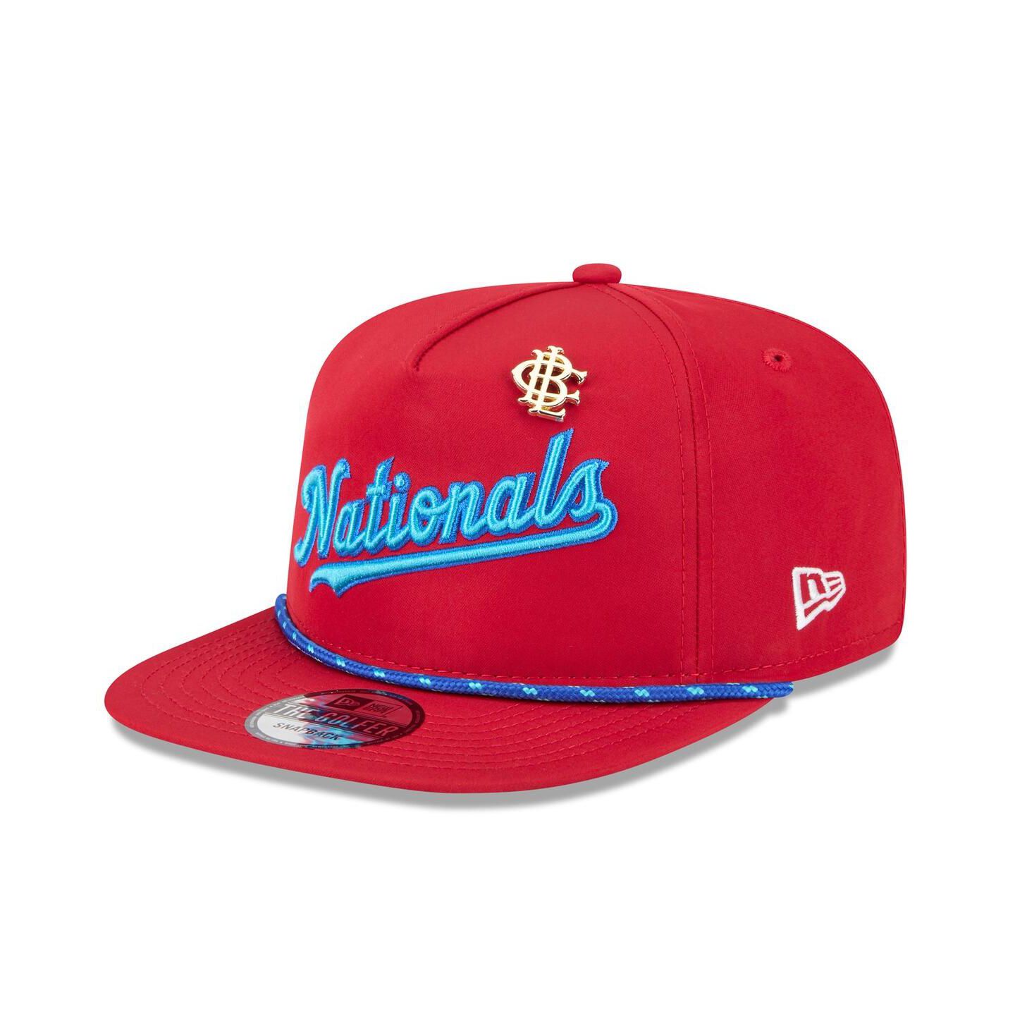 Мужская кепка New Era Red Washington Nationals 2025 Big League Chew Golfer Snapback Hat — фото 1