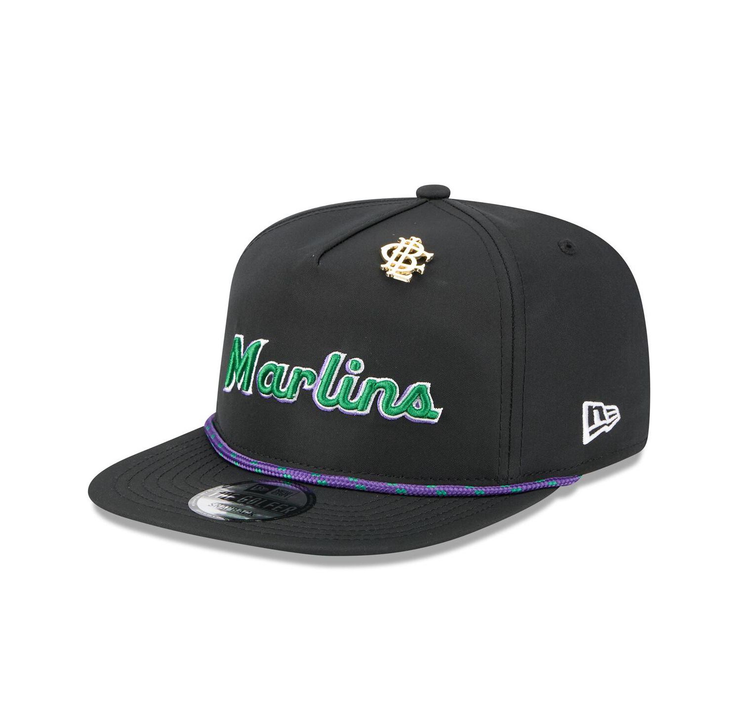 Men's Black Miami Marlins 2025 Big League Chew Golfer Snapback Hat