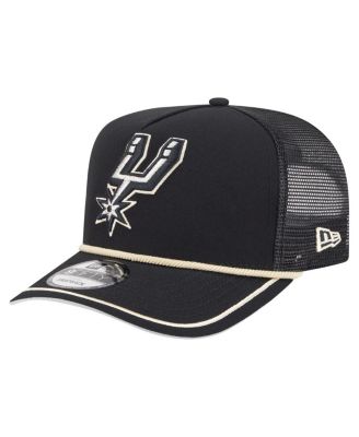 New Era - Men's Black San Antonio Spurs Vintage Team Rope A-Frame 9FIFTY Snapback Hat