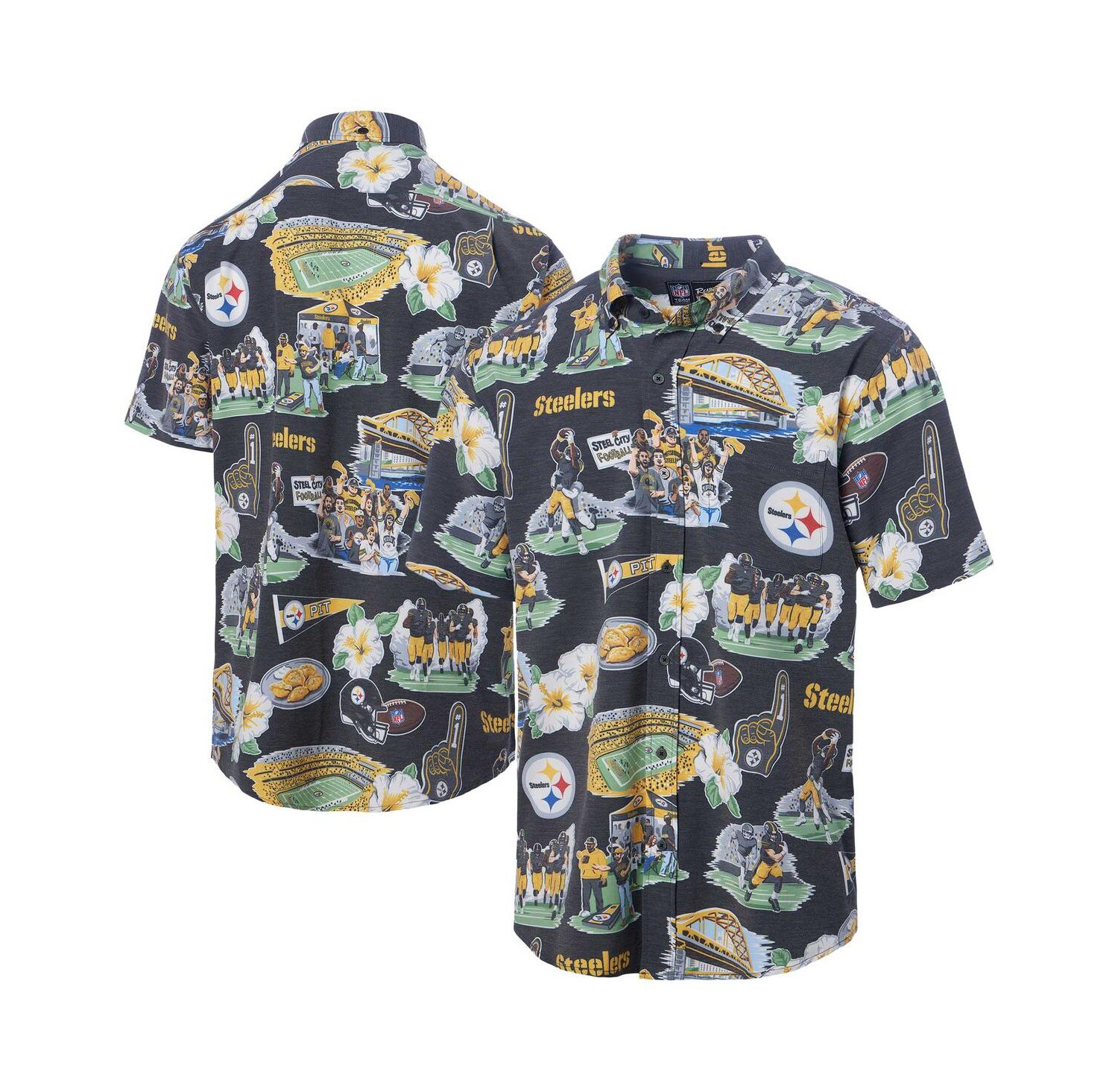Men's Black Pittsburgh Steelers Scenic Button-Down Shirt