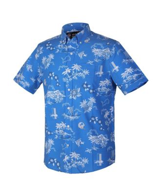 Men's Blue Detroit Lions Throwback Kekai Performance Button-Down Shirt