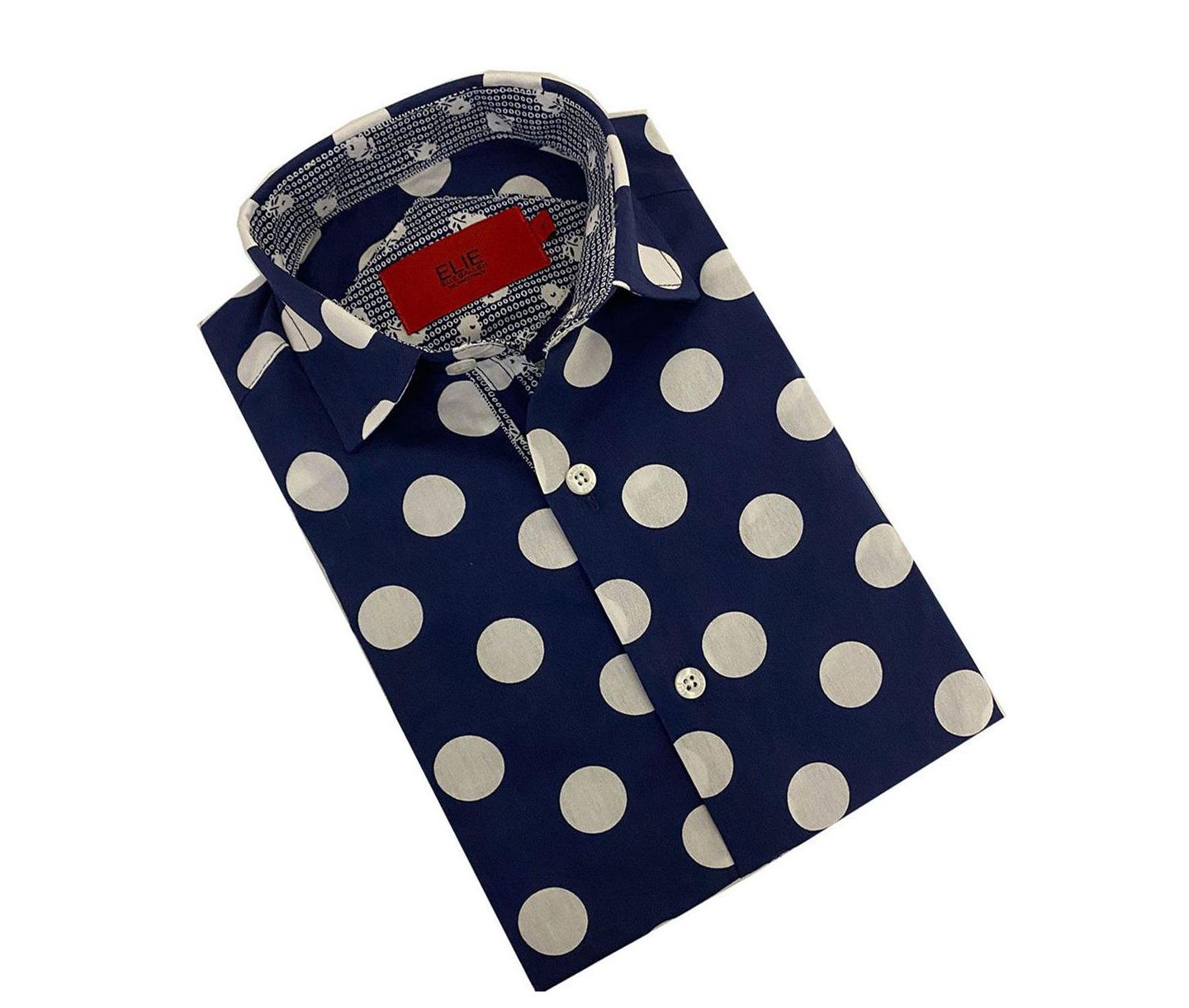Рубашка Elie Balleh Long Sleeve Navy Polka Dot Shirt для мальчиков, цвет: Тёмно-синий — фото 2