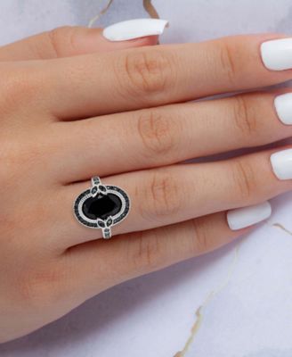 Black Spinel Ring (5 ct. t.w.) in Sterling Silver