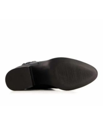 Women's Western Leather Boots with Buckle