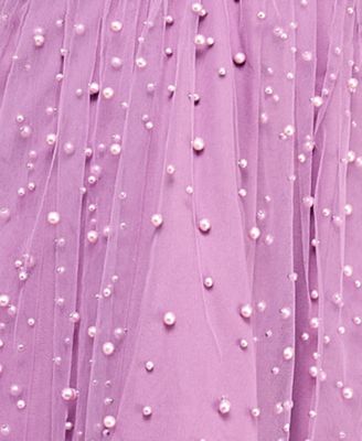 Juniors' Embellished Mesh Fit & Flare Dress
