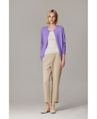 Women's 100% Merino Wool Light Weight Cardigan | Ultra Soft Fine-gauge Sweaters Machine Washable