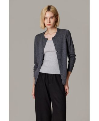Women's 100% Merino Wool Light Weight Cardigan | Ultra Soft Fine-gauge Sweaters Machine Washable
