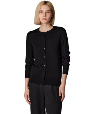 Women's 100% Merino Wool Light Weight Cardigan | Ultra Soft Fine-gauge Sweaters Machine Washable