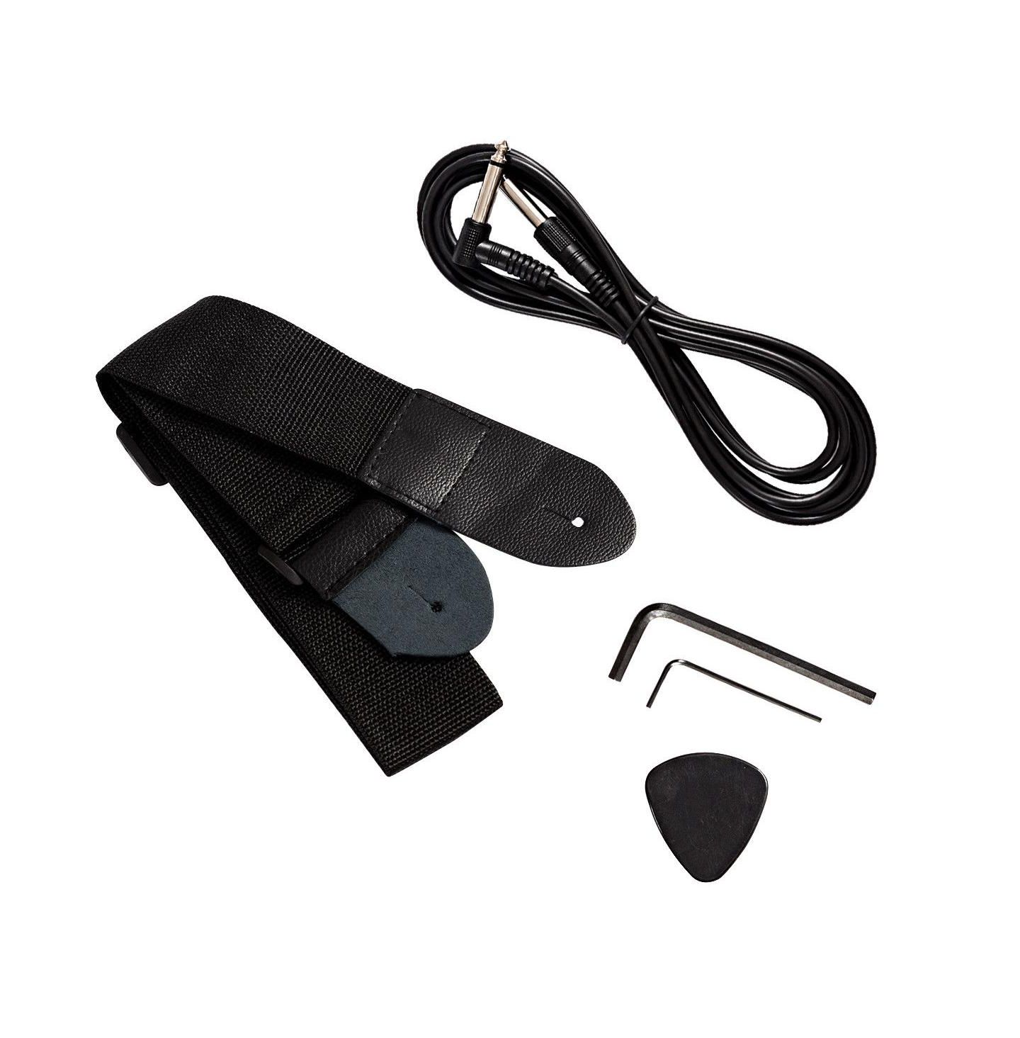 Детская игрушка Mecale Electric 4-String Beginner Bass Guitar, Musical Toy, цвет: Чёрный — фото 9