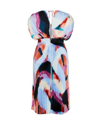 Plus Size Henley Print Midi Dress